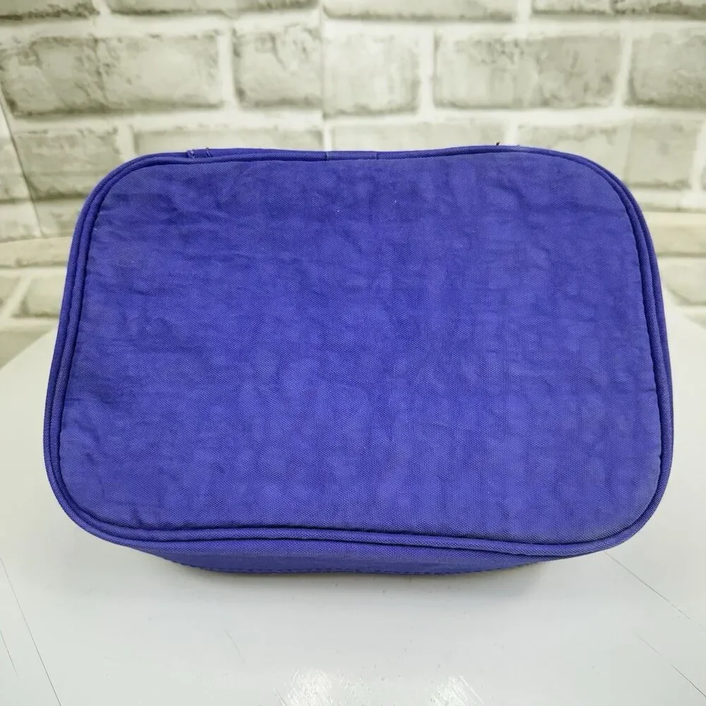 Kipling 101 Pens Case Make up Case Clutch Polyamide Purple with Charm